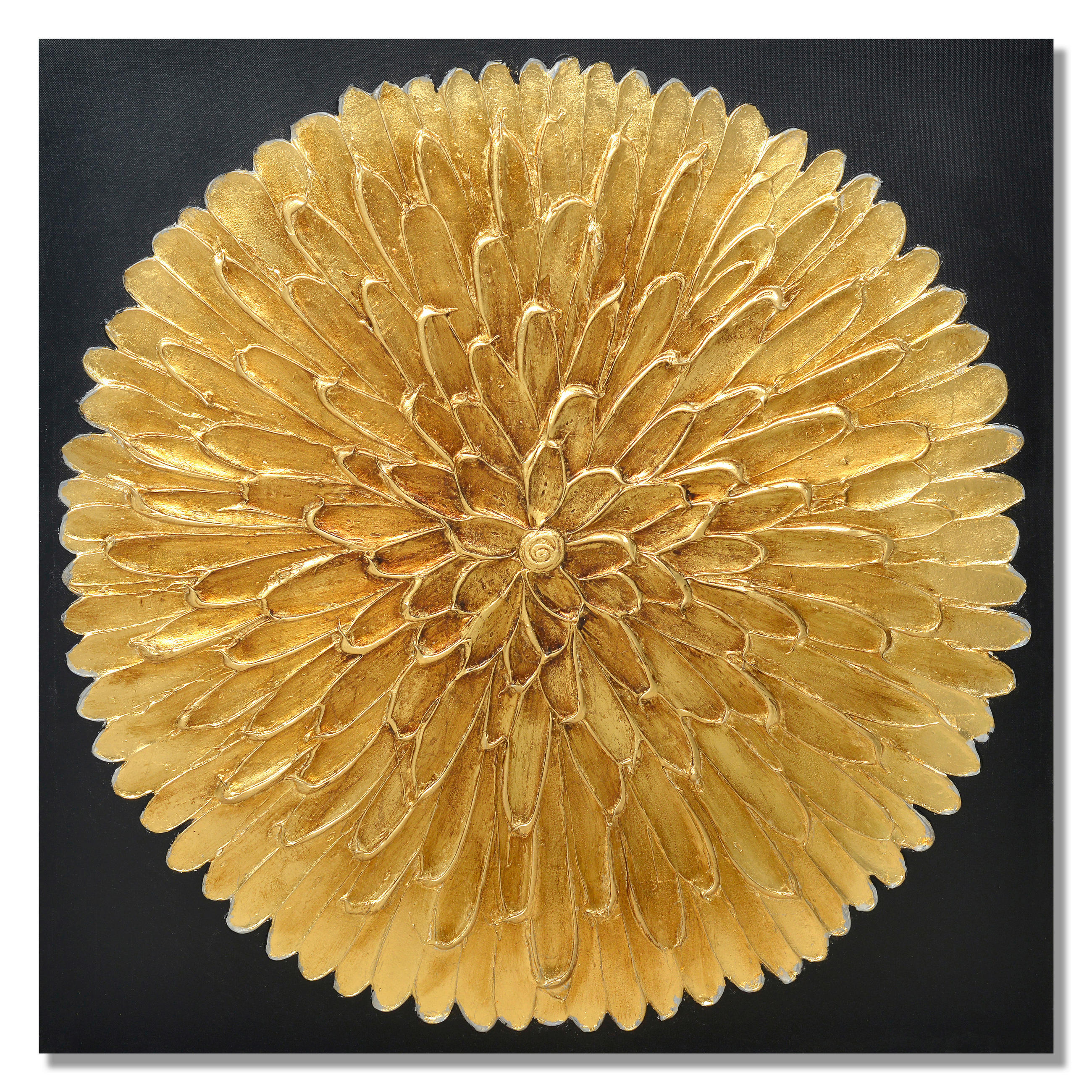 OLAJFESTMÉNY 85/85 cm  - fekete/arany, Design, textil/fa (85/85cm) - Monee