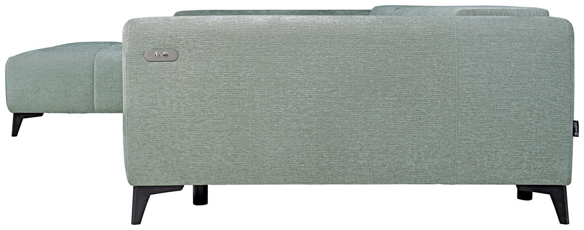 HÖRNSOFFA i chenille ljusgrå  - ljusgrå/svart, Klassisk, textil/plast (222/279cm) - MID.YOU