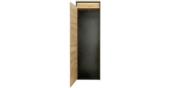 GARDEROBENSCHRANK 60/200/38 cm  - Schwarz/Eiche Artisan, Design, Holzwerkstoff (60/200/38cm) - Voleo