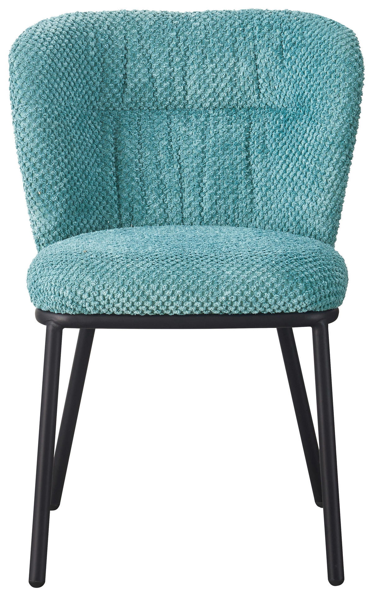 STUHL  in Eisen Webstoff  - Blau/Schwarz, Design, Textil/Metall (53,5/80/60,5cm) - Stylife