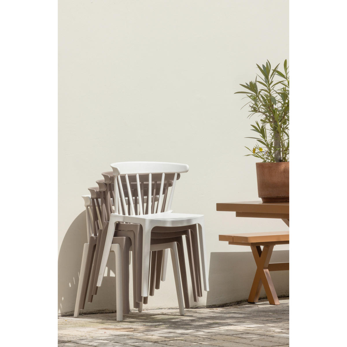 GARTENSTUHL-SET Kunststoff, Naturmaterialien Braun  - Braun, MODERN, Naturmaterialien/Kunststoff (52/75/53cm) - Livetastic