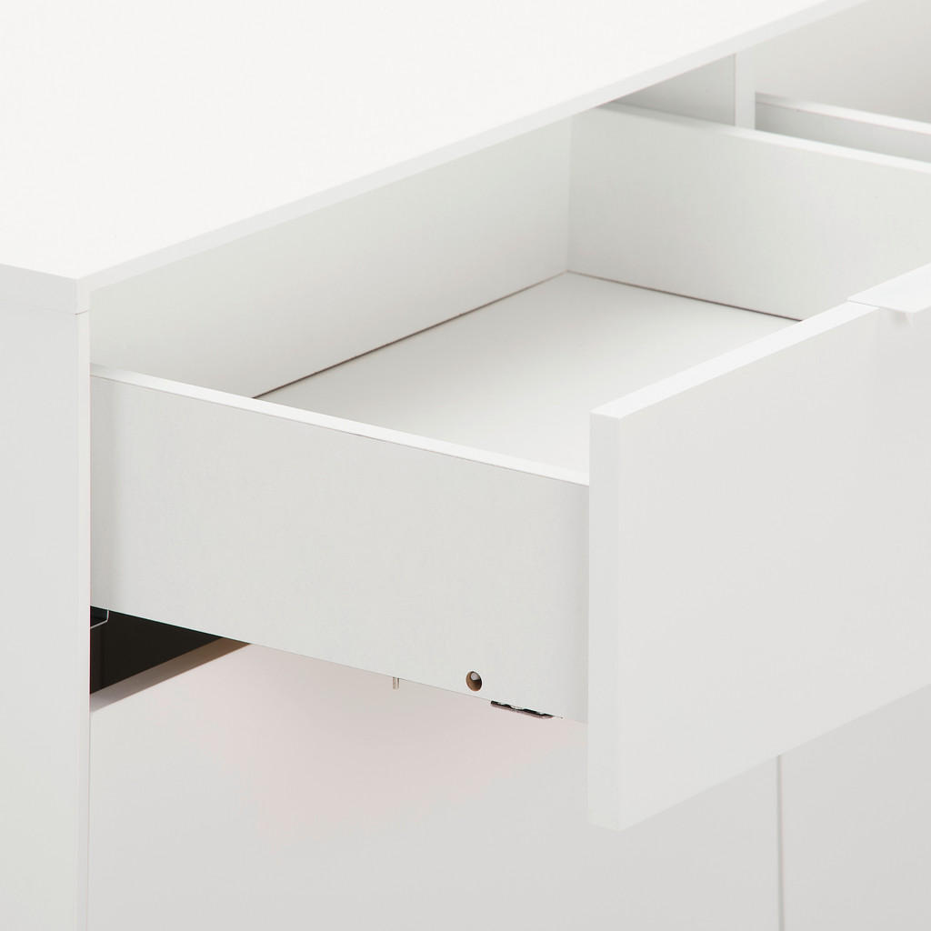 Thumbnail - Mid.you Sideboard, Weiß, Eiche, Holzwerkstoff, Eiche, massiv, 4 Fächer, 2 Schublade(n) Schubladen, 182x85x40 cm, Holzmöb...