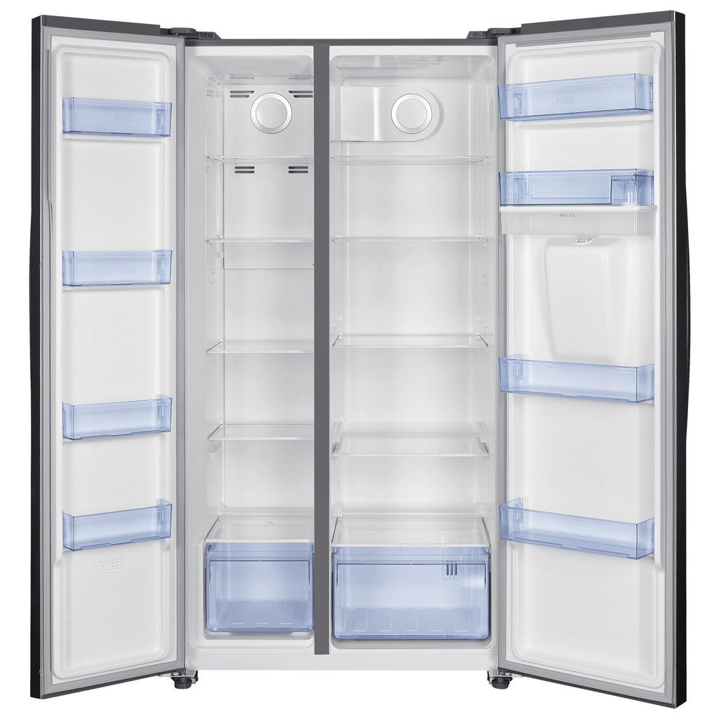 Thumbnail - PKM Side-By-Side, Edelstahl, Metall, Kunststoff, Glas, 1,1 Schubladen, 83.6x178x63.6 cm, LED-Innenbeleuchtung, elektroni...