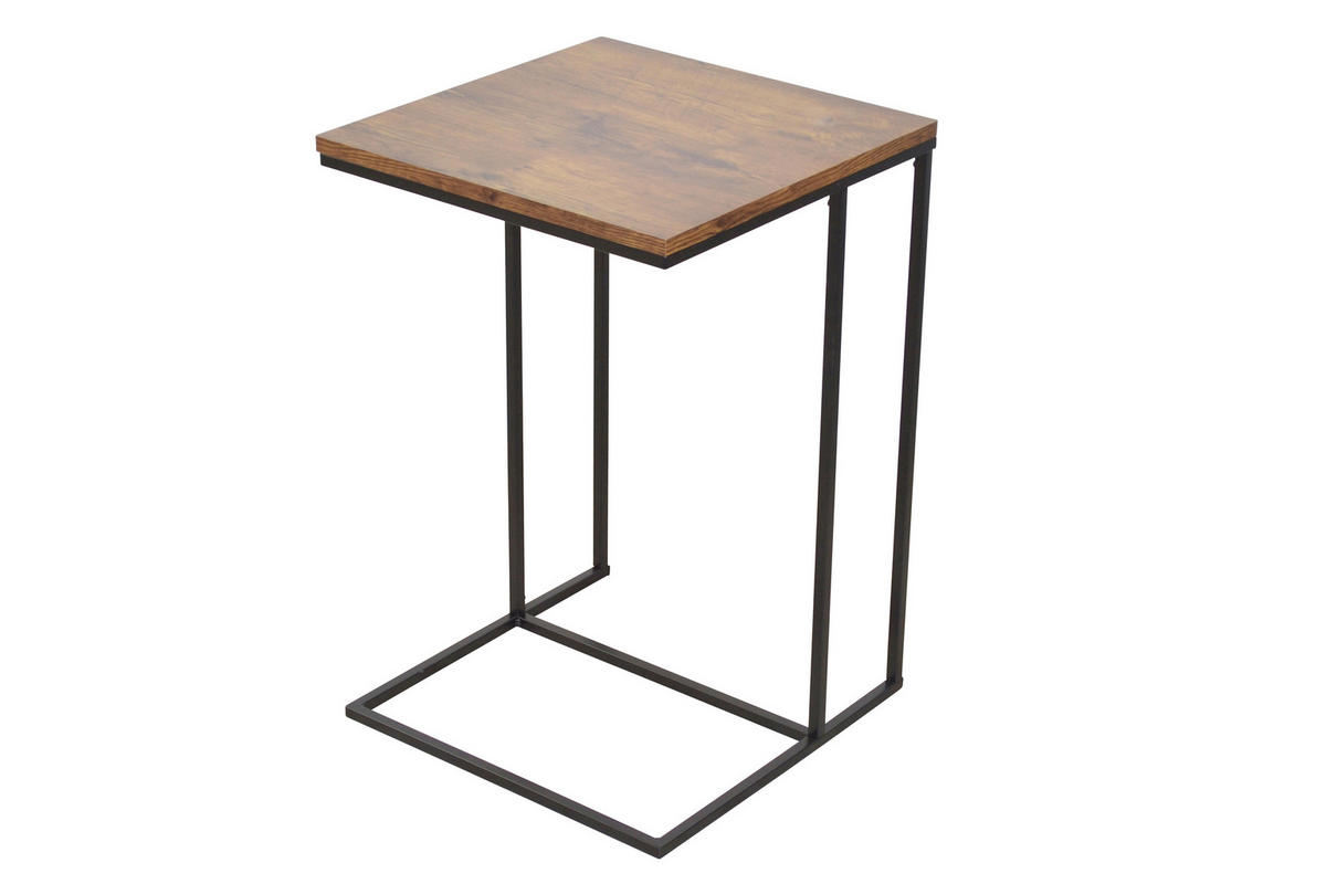 BEISTELLTISCH 40/40/60 cm Braun quadratisch  - Schwarz/Braun, Design, Holzwerkstoff/Metall (40/40/60cm) - MID.YOU