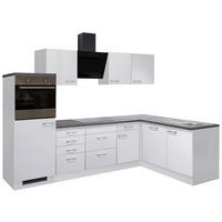 ECKKÜCHE 280/170 cm  in Weiß  - Graubraun/Alufarben, MODERN, Holzwerkstoff/Kunststoff (280/170cm) - FlexWell