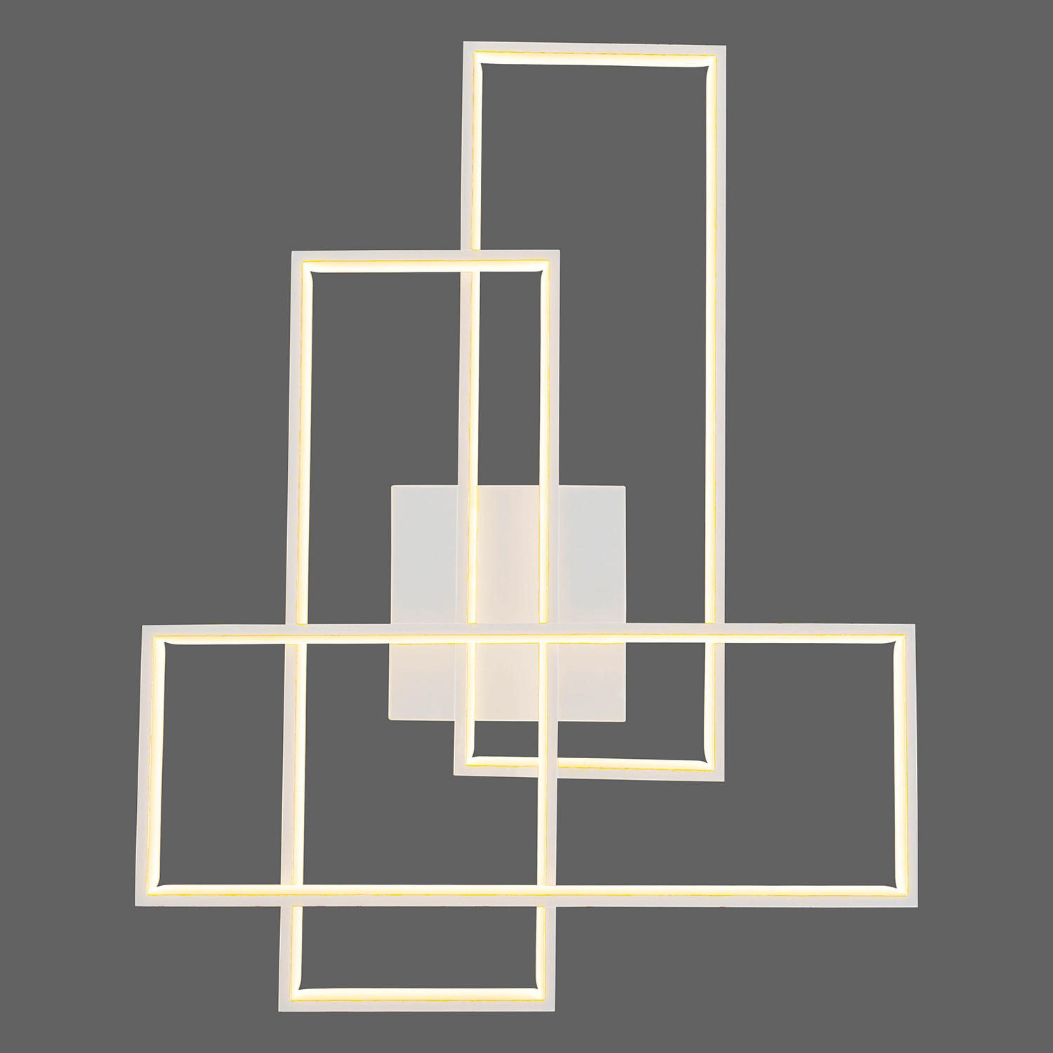 NÁSTĚNNÉ LED SVÍTIDLO, 50/65/10 cm - vysoce lesklá bílá, Design, kov (50/65/10cm)