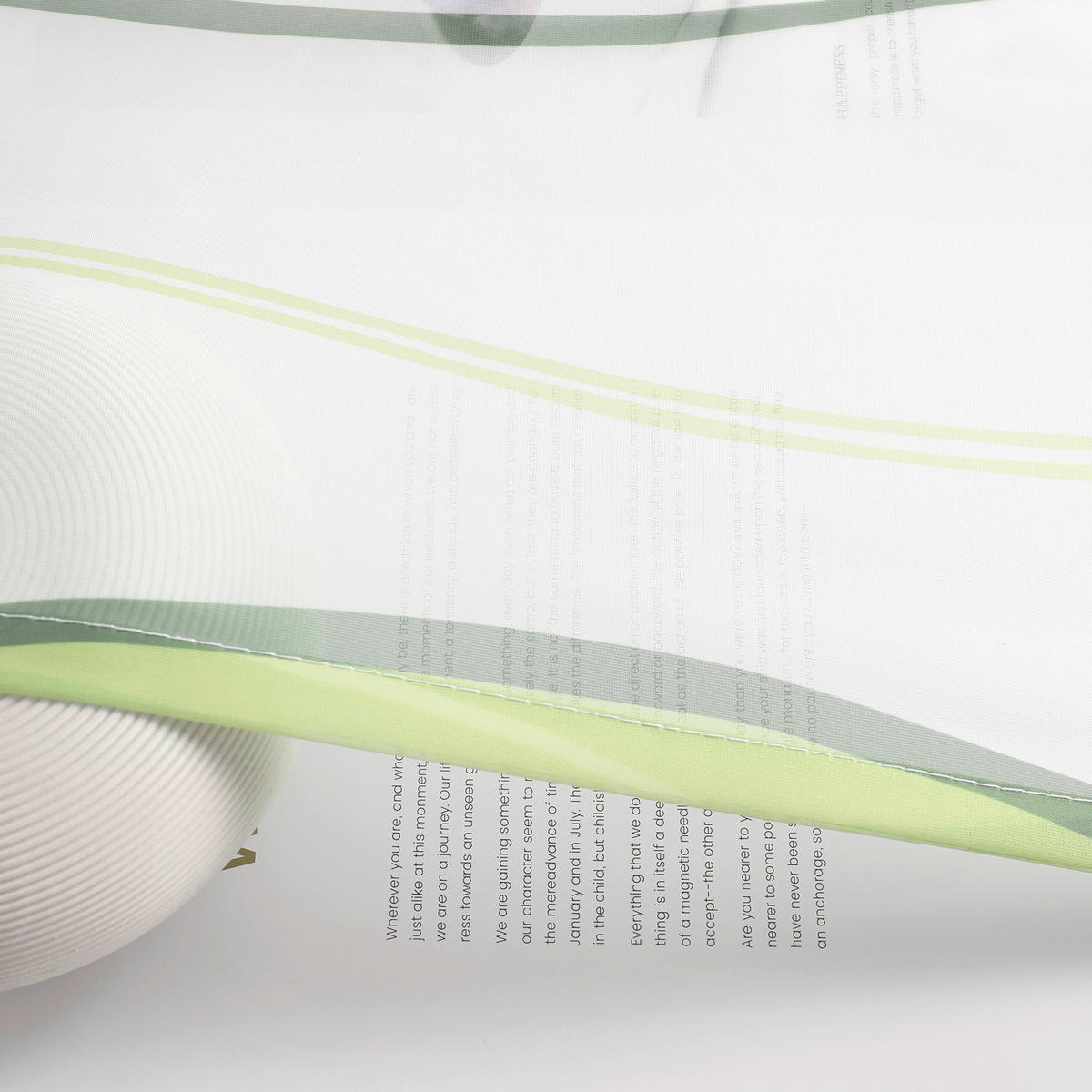 KURZGARDINE   140/60 cm   - Weiß/Grün, Basics, Textil (140/60cm)