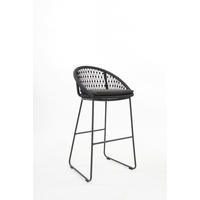 GARTEN-BARHOCKER Textilgeflecht Anthrazit, Grau Aluminium wetterbeständig  - Anthrazit/Grau, Design, Textil/Metall (54,5/103/51,5cm) - Niehoff Garden