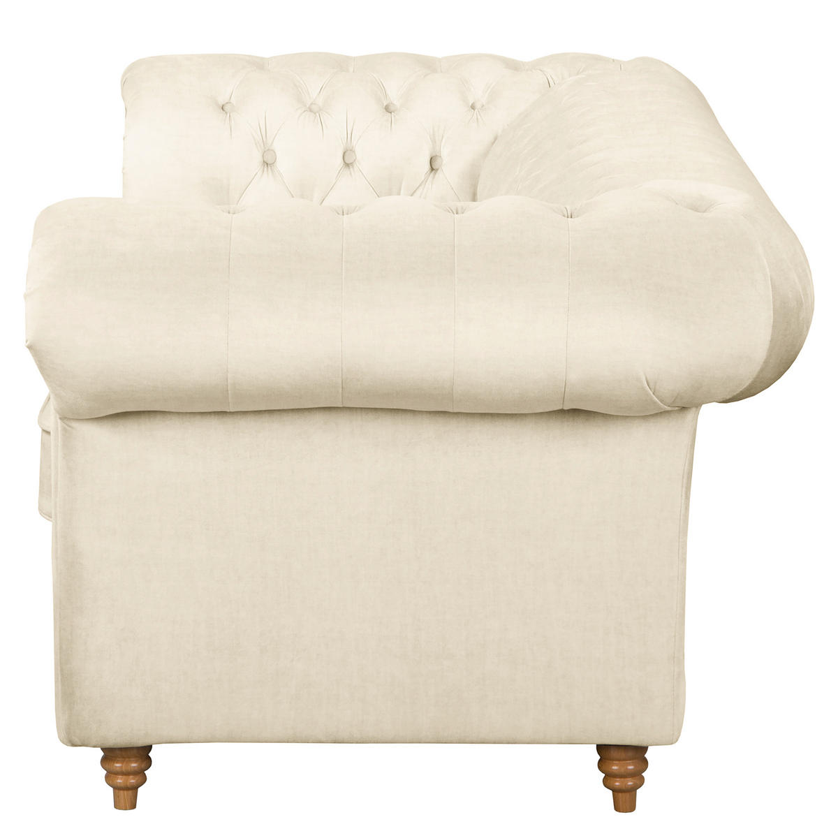 SCHLAFSOFA Mikrofaser Creme Armteil links, Armteil rechts  - Creme/Braun, Design, Holz/Textil (190/74/91cm) - P & B