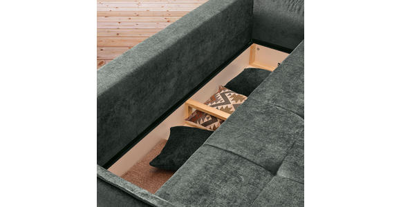 BOXSPRINGSOFA mit Stoffauswahl, Liegefunktion, Schlafen auf Sitzhöhe, Rücken echt Chenille Dunkelgrün - Dunkelgrün/Schwarz, MODERN, Kunststoff/Textil (235/95/108cm) - Hom`in