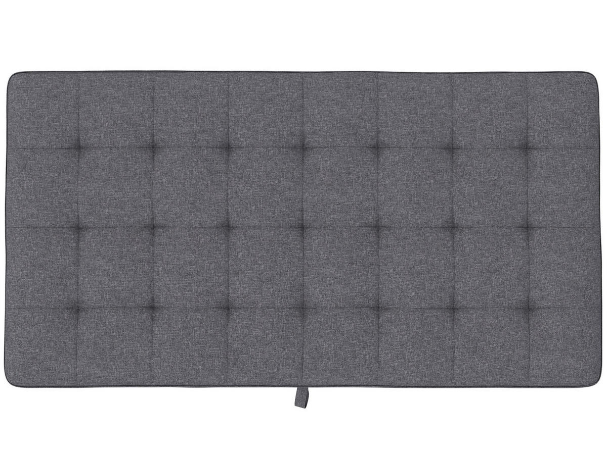 HOCKER PALERMO Webstoff, Leinenoptik Grau  - Schwarz/Grau, Basics, Kunststoff/Textil (130/43/69cm) - Livetastic
