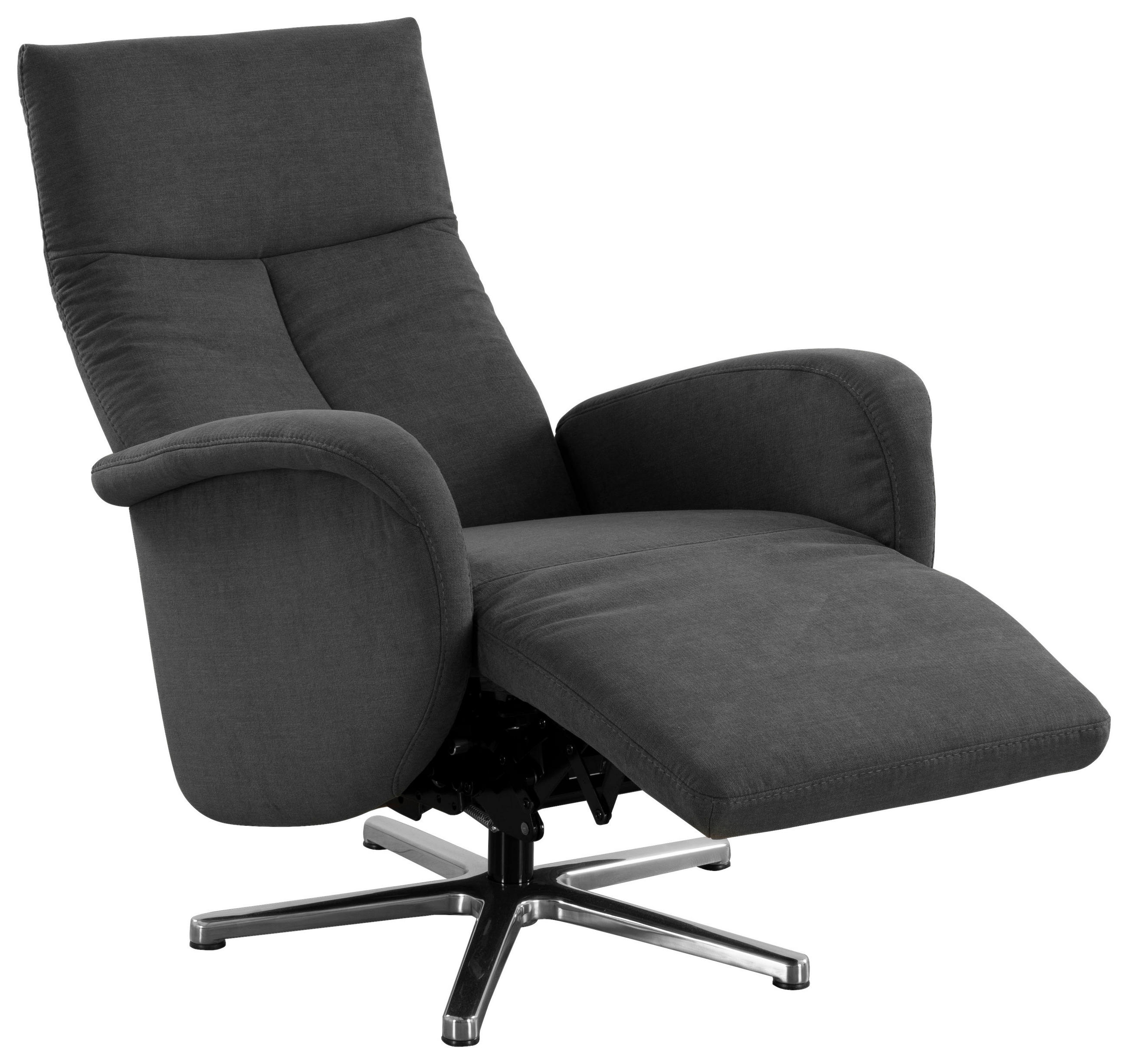 DREHSTUHL Flachgewebe Dunkelgrau - Chromfarben/Dunkelgrau, KONVENTIONELL, Textil/Metall (75/112/82cm) - Sit & More
