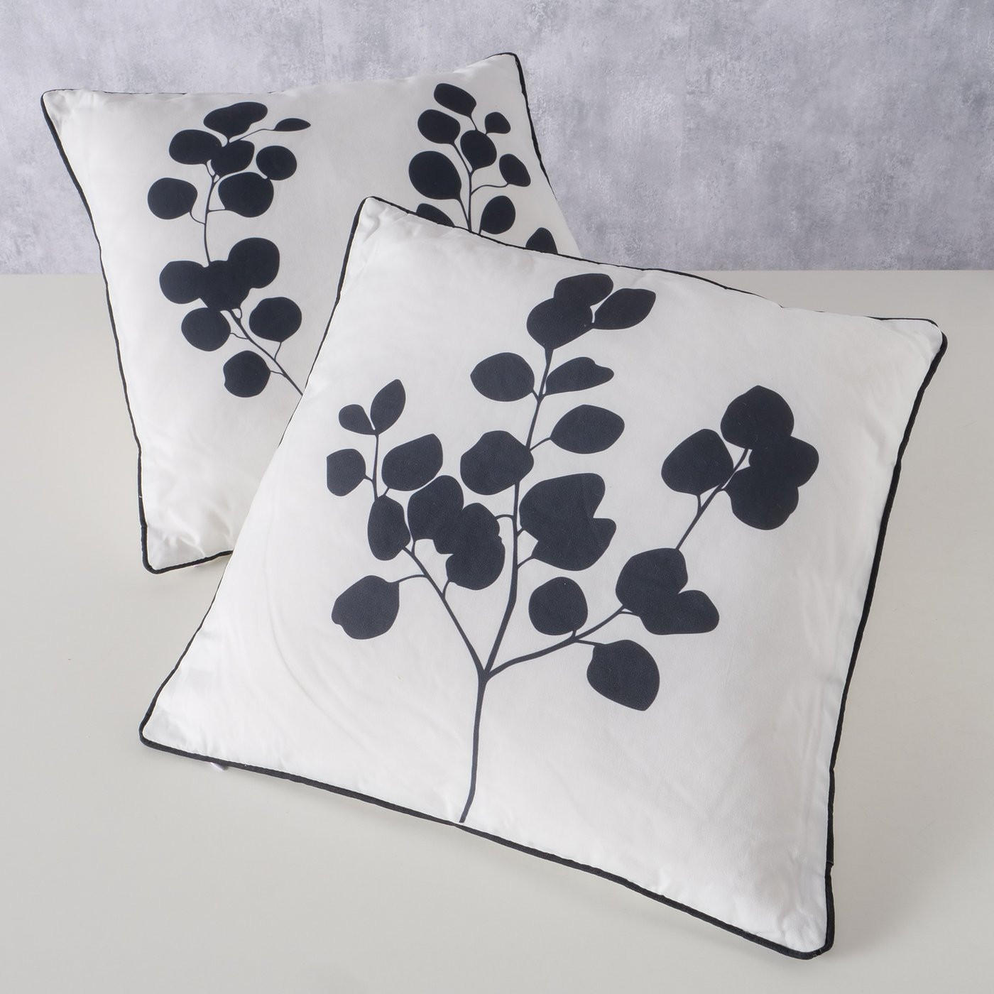 PRYDNADSKUDDE  45/45 cm   - vit/svart, Basics, textil (45/45cm)