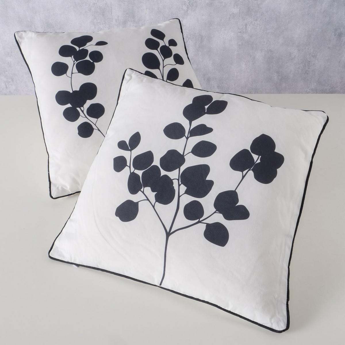 ZIERKISSEN  45/45 cm   - Schwarz/Weiß, Basics, Textil (45/45cm)