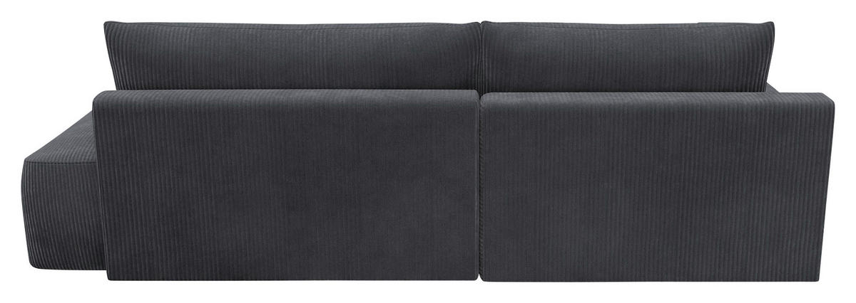 ECKSCHLAFSOFA in Cord Anthrazit  - Anthrazit/Schwarz, Modern, Kunststoff/Textil (167/253cm) - Trendmanufaktur