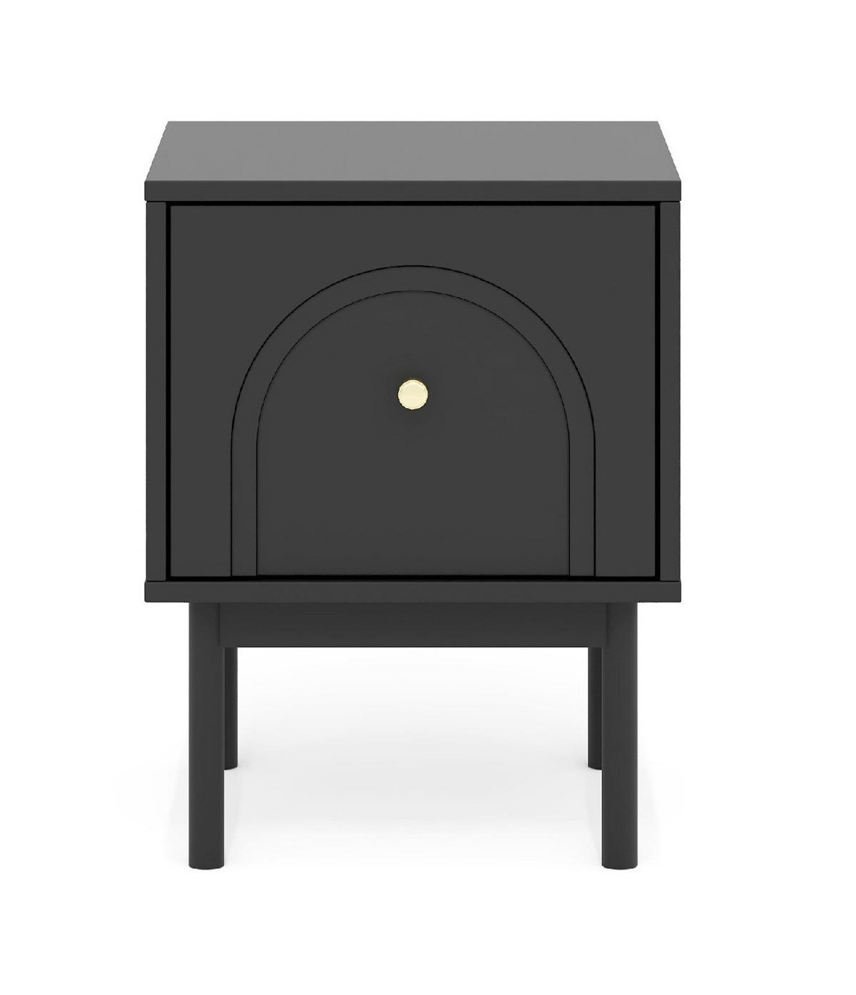 NACHTSCHRANK 41,5/53,5/39 cm  - Goldfarben/Schwarz, Design, Holzwerkstoff/Metall (41,5/53,5/39cm) - Boxxx