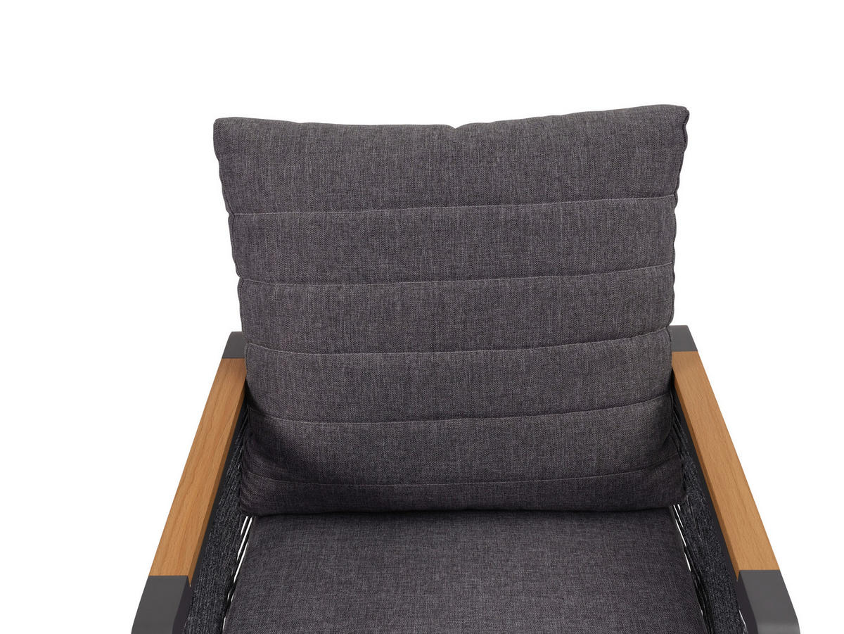 GARTENSESSEL - Dunkelgrau/Naturfarben, MODERN, Kunststoff/Textil (59/86/68cm) - Ambia Garden