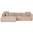 ECKSOFA Rosa Flachgewebe  - Schwarz/Rosa, KONVENTIONELL, Kunststoff/Textil (170/280cm) - Carryhome