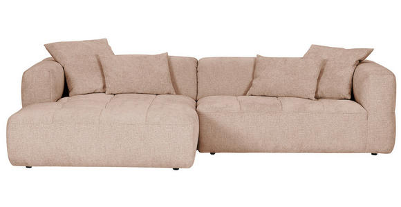 ECKSOFA Rosa Flachgewebe - Schwarz/Rosa, KONVENTIONELL, Kunststoff/Textil (170/280cm) - Carryhome