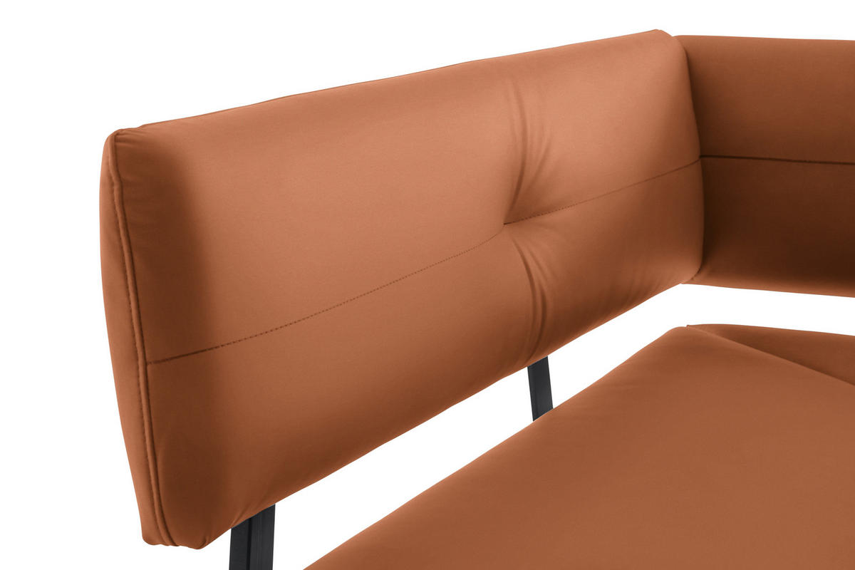 ECKBANK 165/205 cm  in Schwarz, Cognac  - Cognac/Schwarz, MODERN, Textil/Metall (165/205cm) - Cantus