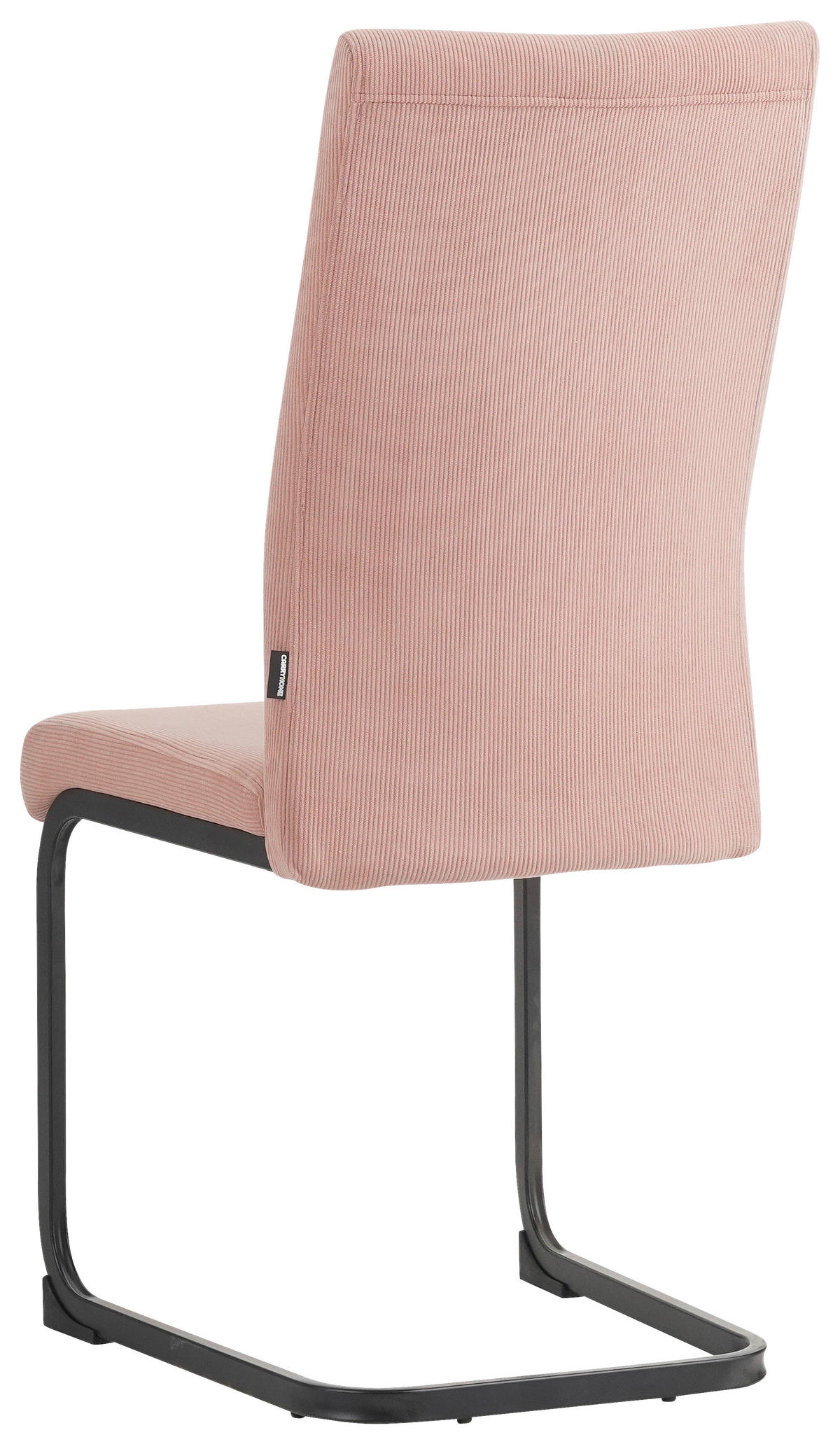 SCHWINGSTUHL  in Eisen Mikrofaser  - Altrosa/Schwarz, Design, Textil/Metall (44/100/59cm) - Carryhome