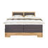 BOXSPRINGBETT Lederlook 180/200 cm INKL. gepolstertes Kopfteil, Lattenrost, Matratze, Topper - Schlammfarben/Eichefarben, Design, Holz/Textil (180/200cm) - LINEA NATURA