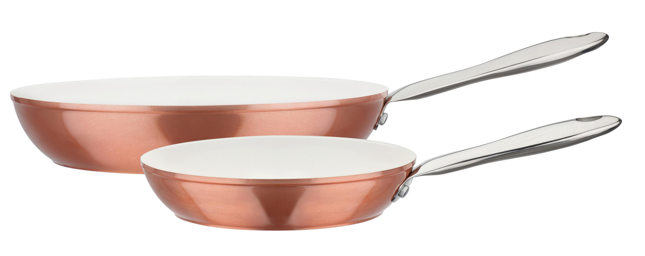 PFANNENSET 2-teilig  - Weiß/Bronzefarben, Basics, Metall - GSW