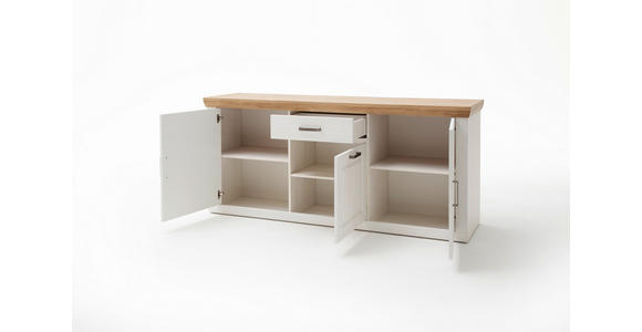 SIDEBOARD Brixen 183/85/50 cm 1 Schublade(n)  - Eichefarben/Schwarz, Basics, Holzwerkstoff/Metall (183/85/50cm) - Landscape