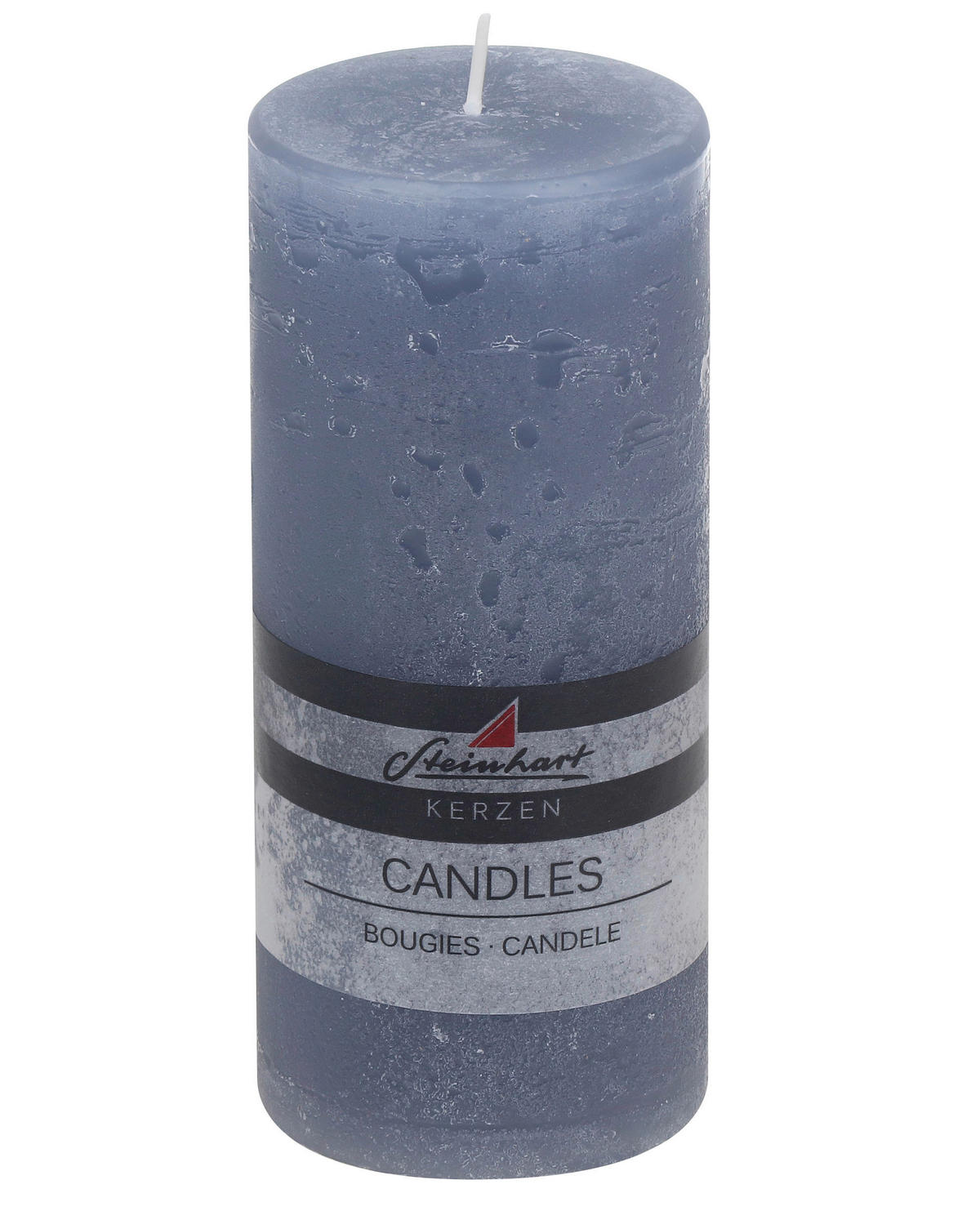 STUMPENKERZE  - Blau, Basics, Naturmaterialien (6,8/15,0cm) - Steinhart