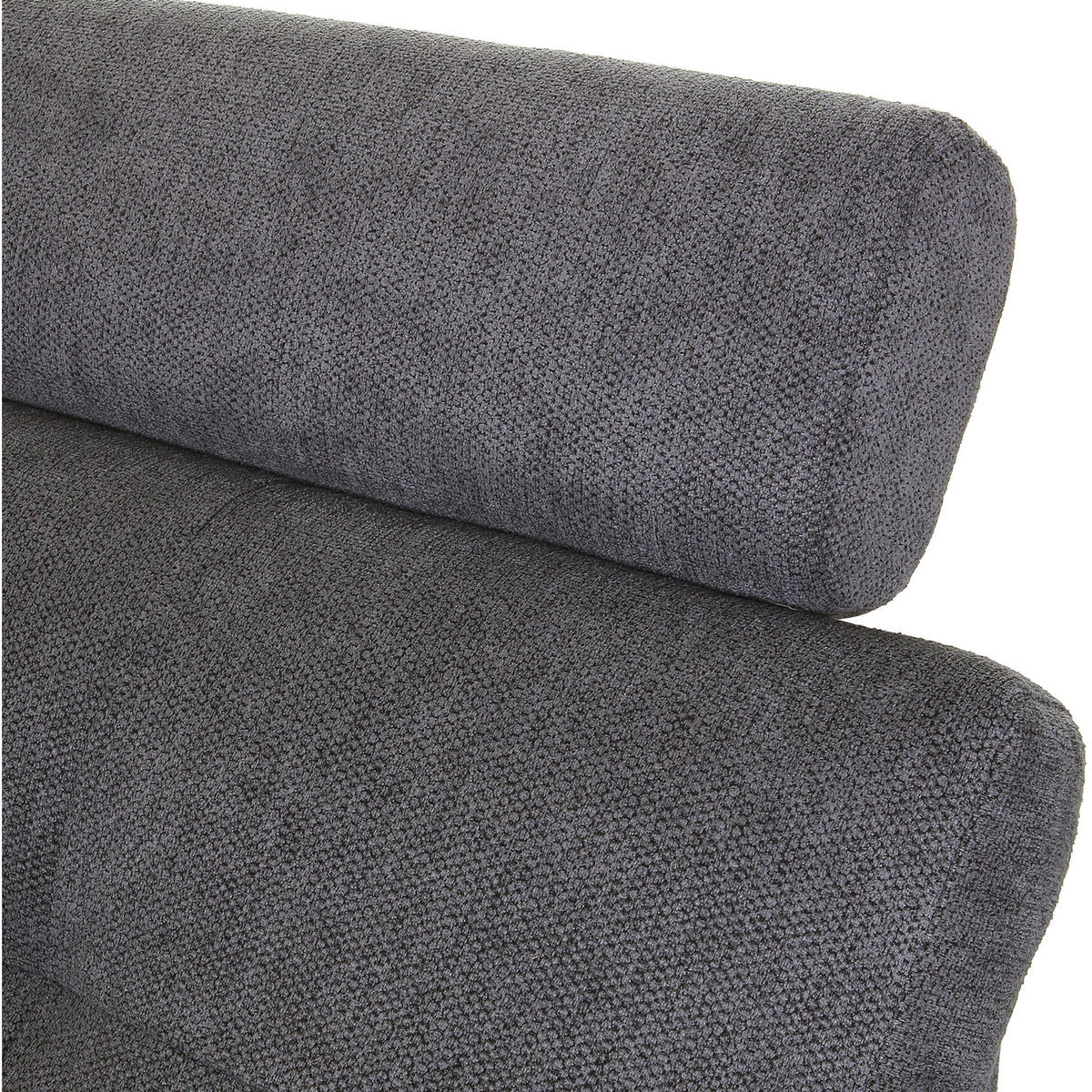 WOHNLANDSCHAFT Dunkelgrau Flachgewebe  - Chromfarben/Dunkelgrau, KONVENTIONELL, Kunststoff/Textil (217/338/180cm) - Hom`in