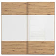 SCHWEBETÜRENSCHRANK 226/223/68 cm 2-türig Weiß, Eiche Artisan  - Eichefarben/Weiß, Design, Glas/Holzwerkstoff (226/223/68cm) - Xora