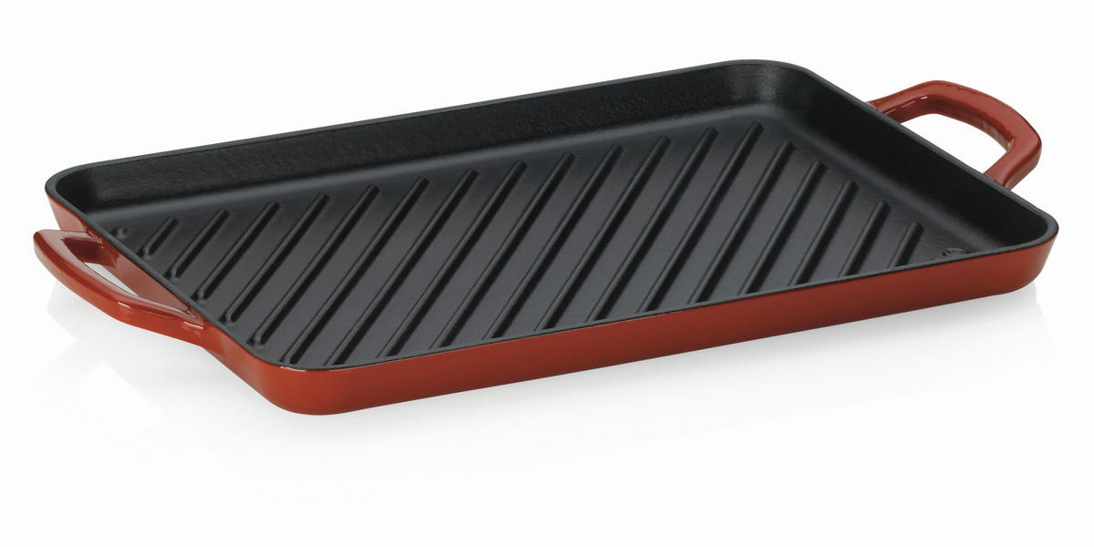 GRILLPLATTE - Rot, KONVENTIONELL, Metall (35/25/2cm) - Kela
