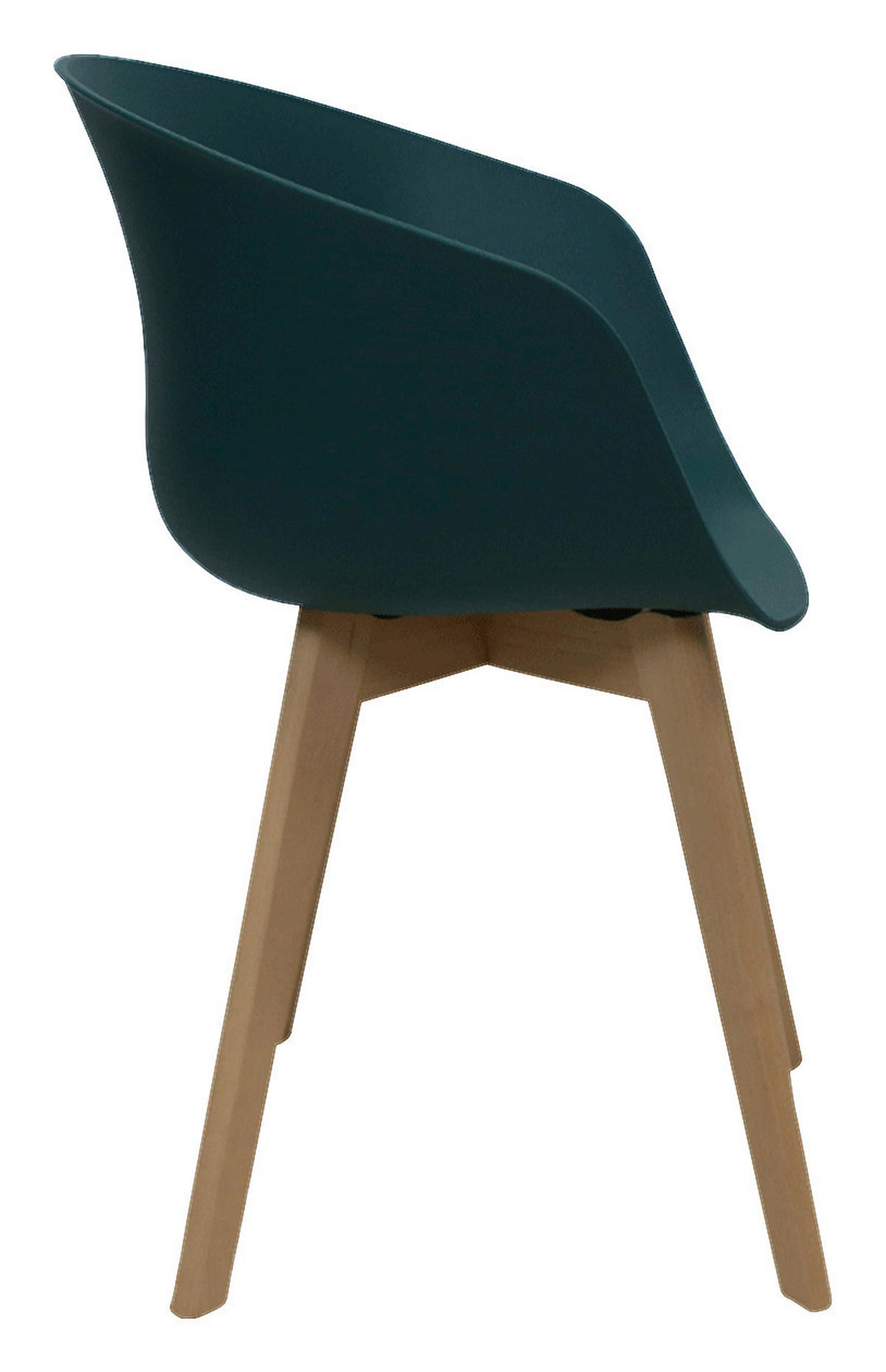 SADA ŽIDLÍ S PODRUČKAMI 4 kusy - tmavě zelená/přírodní barvy, Moderní, dřevo/plast (60/78,5/44cm) - MID.YOU