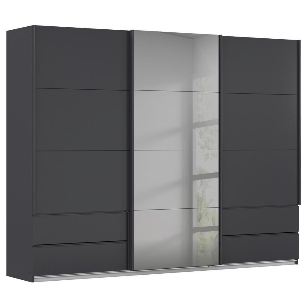 Schwebetürenschrank Mit Grauspiegel 181cm Karpo, Grau