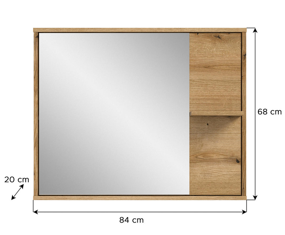 SPIEGELSCHRANK 84/68/20 cm  - MODERN, Glas/Holzwerkstoff (84/68/20cm) - MID.YOU