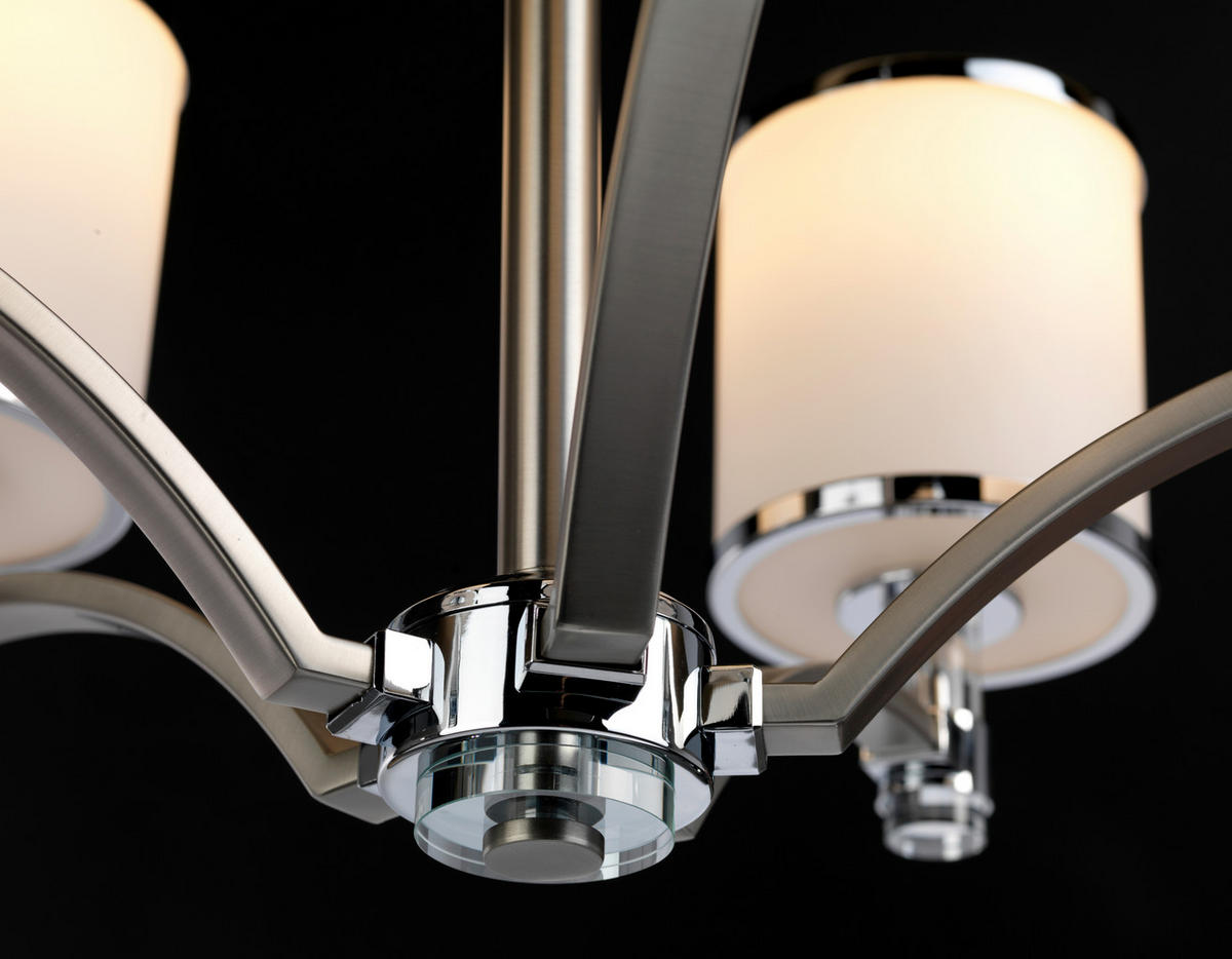 KRONLEUCHTER 64.2/75.6 cm    - Chromfarben/Nickelfarben, Design, Glas/Metall (64.2/75.6cm) - Elstead Lighting