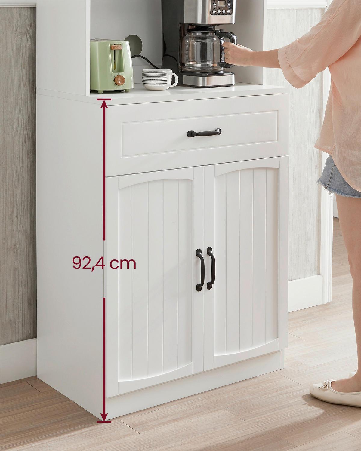 BUFFET 73/179,8/41,5 cm  in Weiß  - Schwarz/Weiß, Trend, Holzwerkstoff/Metall (73/179,8/41,5cm) - Boxxx