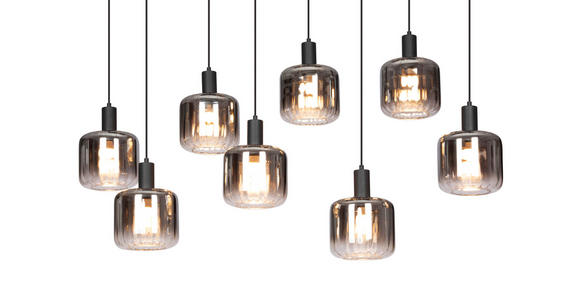 HÄNGELEUCHTE 123/39/150 cm - Schwarz, Design, Glas/Kunststoff (123/39/150cm) - Novel