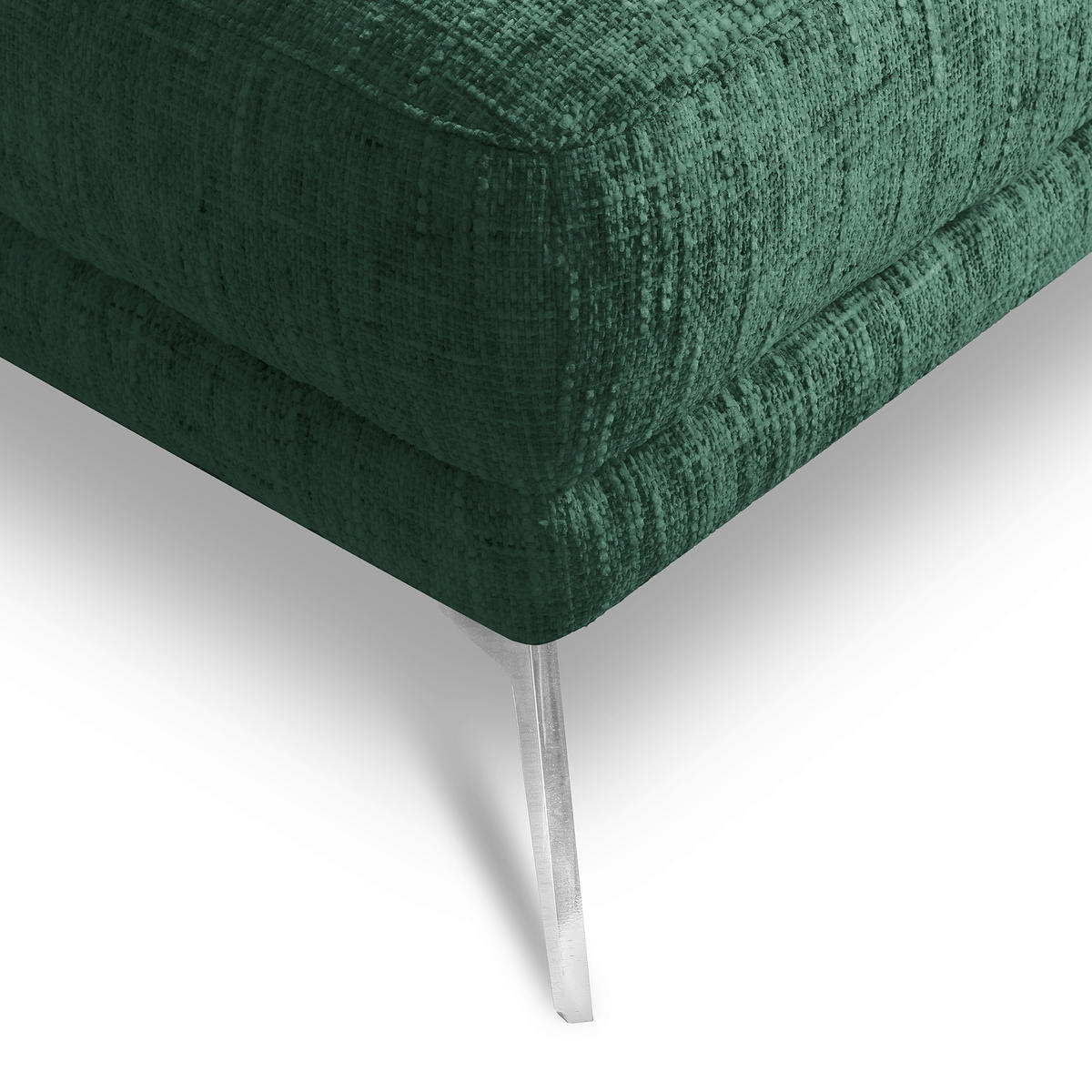 HOCKER SPRING Webstoff Grün  - Chromfarben/Grün, Design, Textil/Metall (96/45/80cm) - P & B
