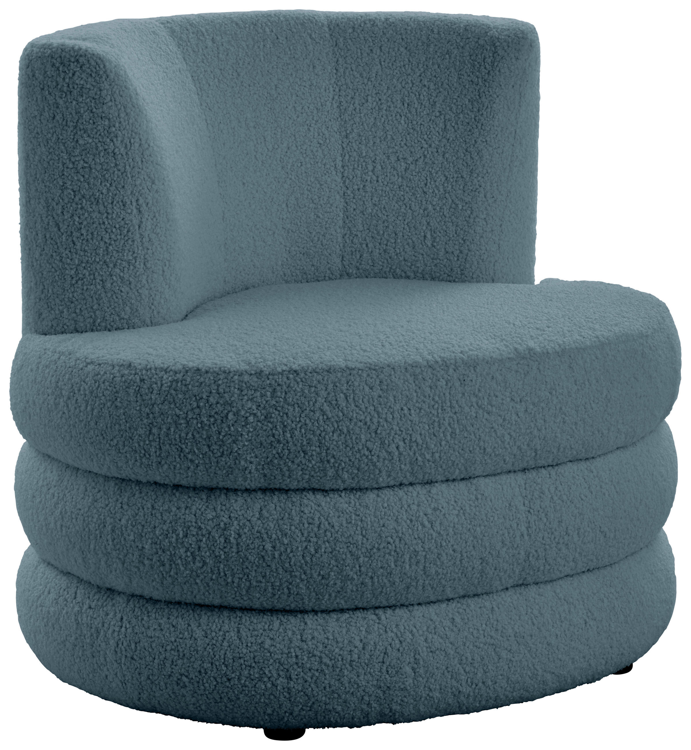 DESIGNSESSEL Magari Flachgewebe, Teddystoff Blau    - Blau/Edelstahlfarben, Trend, Textil/Metall (90/82/85cm) - Livetastic