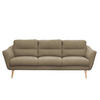 3-SITZER-SOFA in Webstoff Braun  - Buchefarben/Braun, Design, Holz/Textil (209/87/88cm) - Livetastic