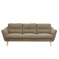 3-SITZER-SOFA Webstoff Braun  - Buchefarben/Braun, Design, Holz/Textil (209/87/88cm) - Livetastic