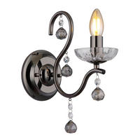 WANDLEUCHTE - Klar/Schwarzchrom, Konventionell, Glas/Metall (14/24/33cm) - Globo