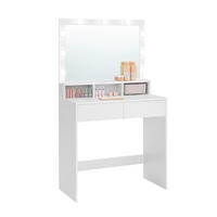 SCHMINKTISCH 80/40/140 cm, Weiß  - Weiß, Trend, Glas/Holzwerkstoff (80/40/140cm) - Boxxx