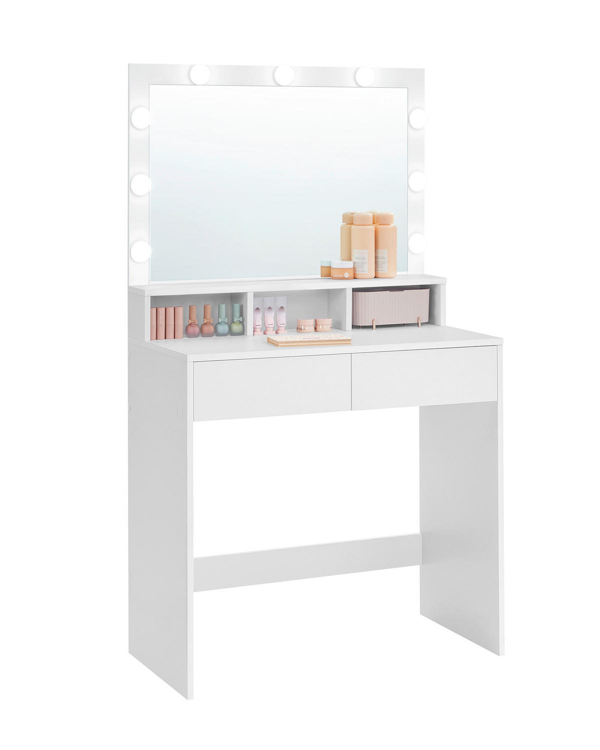 SCHMINKTISCH 80/40/140 cm, Weiß  - Weiß, Trend, Glas/Holzwerkstoff (80/40/140cm) - Boxxx