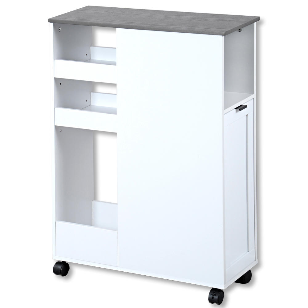 SERVIERWAGEN in Weiß  - Schwarz/Weiß, MODERN, Holzwerkstoff/Metall (60/25/86cm) - Kesper