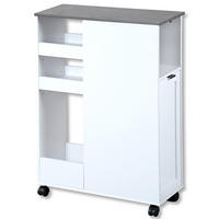 SERVIERWAGEN in Weiß  - Schwarz/Weiß, MODERN, Holzwerkstoff/Metall (60/25/86cm) - Kesper