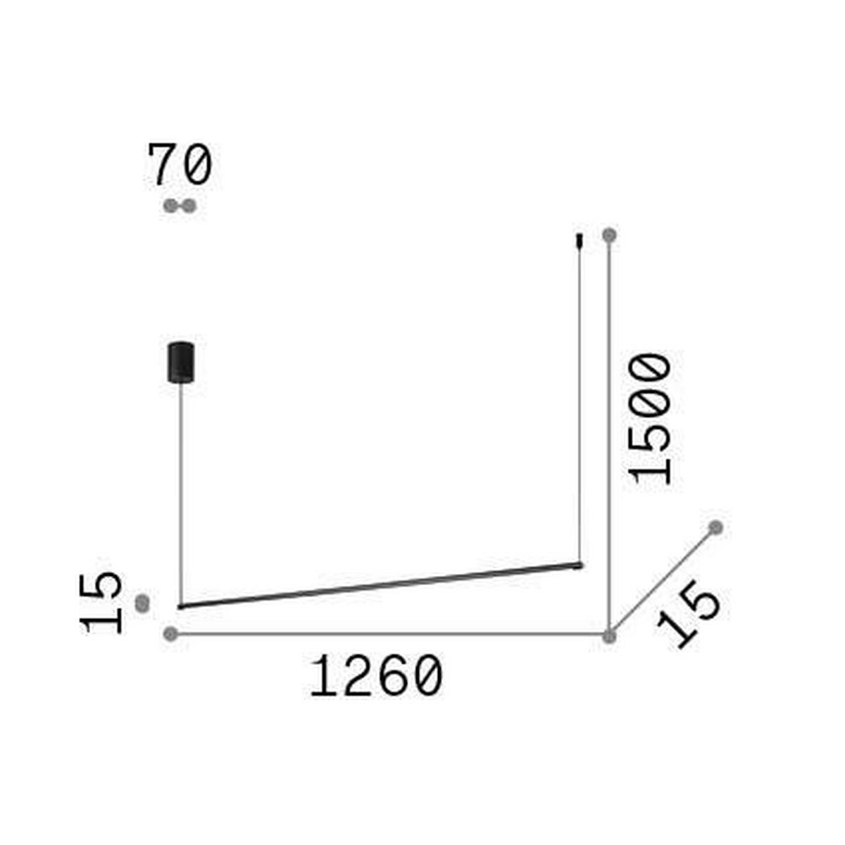 LED-HÄNGELEUCHTE 126/26,50/150/1,5 cm  - Schwarz, Design, Metall (126/26,50/150/1,5cm) - Ideal Lux