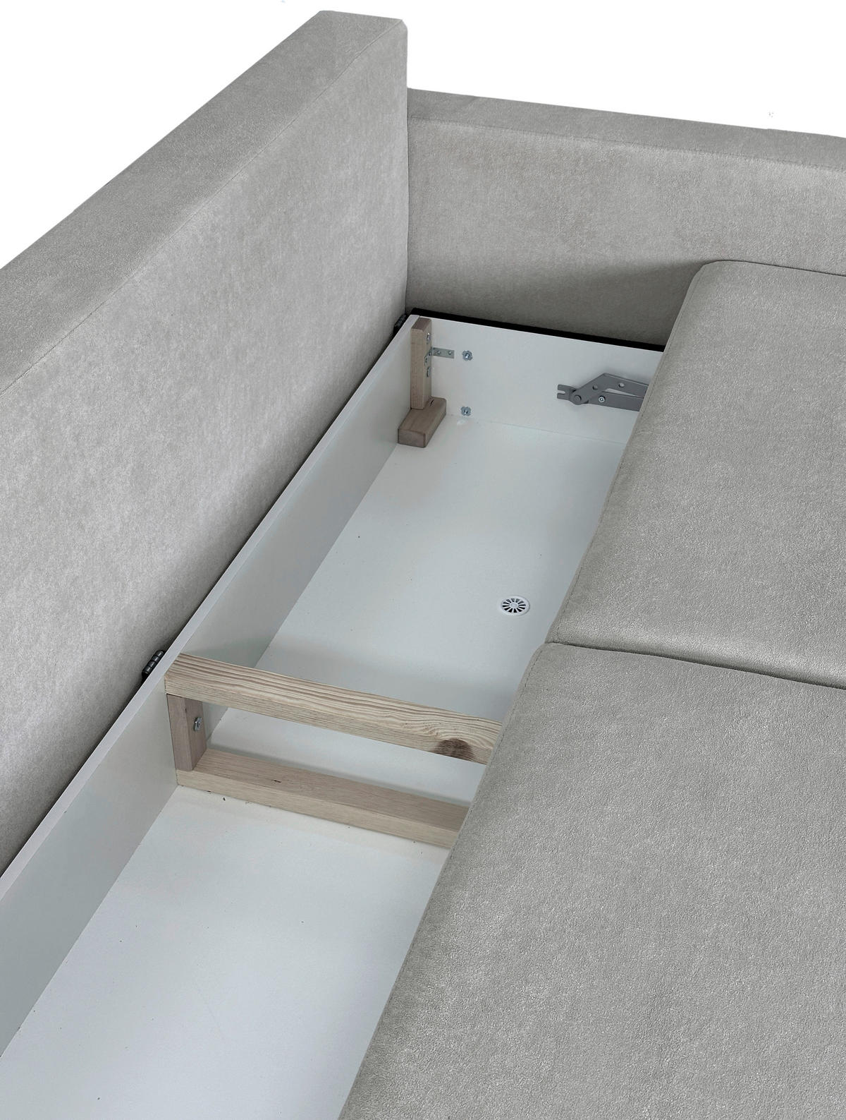SCHLAFSOFA  mit Liegefunktion Cord Beige  - Beige/Schwarz, Design, Holz/Kunststoff (220/96/98cm) - MID.YOU
