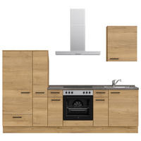 KÜCHENLEERBLOCK 270 cm   in Eichefarben, Schieferfarben  - Schieferfarben/Eichefarben, MODERN, Holzwerkstoff/Metall (270cm) - Nobilia